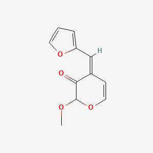 molecular formula C11H10O4 B12906104 (Z)-4-(Furan-2-ylmethylene)-2-methoxy-2H-pyran-3(4H)-one 