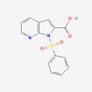 molecular formula C14H10N2O4S B1290614 1-Benzenesulfonyl-1H-pyrrolo[2,3-b]pyridine-2-carboxylic acid CAS No. 189089-90-5