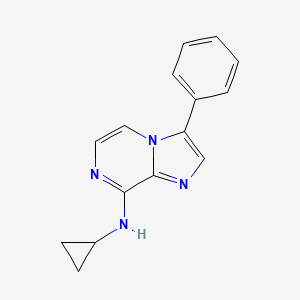 Imidazo[1,2-a]pyrazin-8-amine, N-cyclopropyl-3-phenyl-