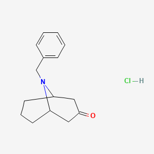 molecular formula C15H20ClNO B1290626 9-Benzyl-9-azabicyclo[3.3.1]nonan-3-one hydrochloride CAS No. 2291-59-0
