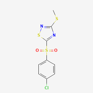 1,2,4-Thiadiazole, 5-((p-chlorophenyl)sulfonyl)-3-methylthio-