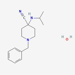 molecular formula C16H25N3O B1290656 1-Benzyl-4-cyano-4-(isopropylamino)-piperidine hydrate 