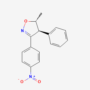 molecular formula C16H14N2O3 B12906690 Trans-5-methyl-3-(4-nitrophenyl)-4-phenyl-4,5-dihydroisoxazole 