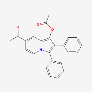 molecular formula C24H19NO3 B12907315 7-Acetyl-2,3-diphenylindolizin-1-yl acetate CAS No. 105019-76-9