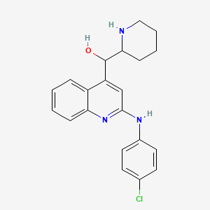 (2-((4-Chlorophenyl)amino)quinolin-4-yl)(piperidin-2-yl)methanol