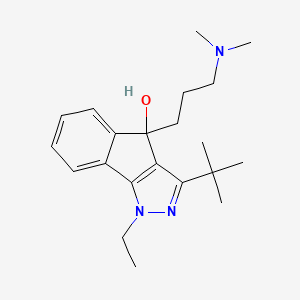 3-Tert-butyl-4-[3-(dimethylamino)propyl]-1-ethyl-1,4-dihydroindeno[1,2-c]pyrazol-4-ol