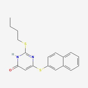 4(1H)-Pyrimidinone, 2-(butylthio)-6-(2-naphthalenylthio)-