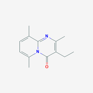 molecular formula C13H16N2O B12908473 3-Ethyl-2,6,9-trimethyl-4H-pyrido[1,2-a]pyrimidin-4-one CAS No. 88491-58-1