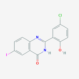 2-(3-Chloro-6-oxocyclohexa-2,4-dien-1-ylidene)-6-iodo-2,3-dihydroquinazolin-4(1H)-one