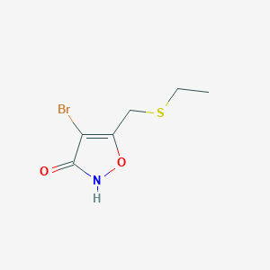 molecular formula C6H8BrNO2S B12909003 4-bromo-5-((ethylthio)methyl)isoxazol-3(2H)-one CAS No. 89661-20-1