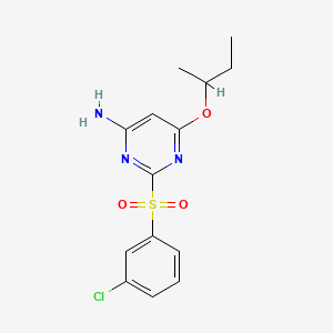 molecular formula C14H16ClN3O3S B12909034 6-sec-Butoxy-2-(3-chloro-benzenesulfonyl)-pyrimidin-4-ylamine CAS No. 284681-62-5