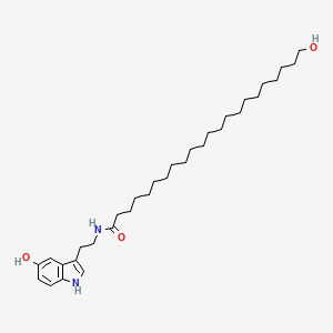 molecular formula C32H54N2O3 B12909067 22-Hydroxy-N-[2-(5-hydroxy-1H-indol-3-YL)ethyl]docosanamide CAS No. 73956-49-7