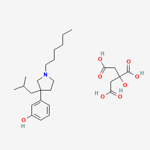 3-(1-Hexyl-3-isobutyl-3-pyrrolidinyl)phenol citrate