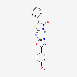 5-Phenyl-2-(5-(p-methoxyphenyl)-1,3,4-oxadiazol-2-ylimino)-4-thiazolidinone