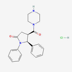 cis-1-((5-Oxo-1,2-diphenyl-3-pyrrolidinyl)carbonyl)piperazine monohydrochloride