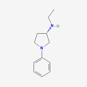 Pyrrolidine, 3-(ethylamino)-1-phenyl-, L-