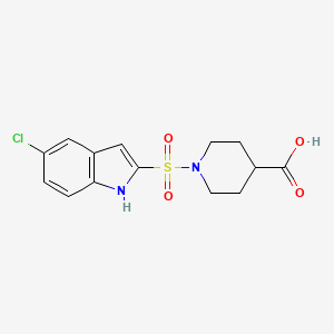 1-(5-Chloro-1H-indole-2-sulfonyl)piperidine-4-carboxylic acid