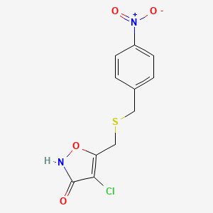 4-Chloro-5-({[(4-nitrophenyl)methyl]sulfanyl}methyl)-1,2-oxazol-3(2H)-one