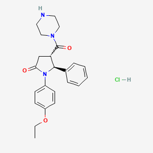 Piperazine, 1-((1-(4-ethoxyphenyl)-5-oxo-2-phenyl-3-pyrrolidinyl)carbonyl)-, monohydrochloride, trans-