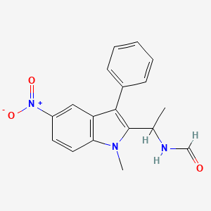 N-(1-(1-Methyl-5-nitro-3-phenyl-1H-indol-2-yl)ethyl)formamide