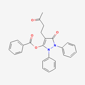 1,2-Diphenyl-3-hydroxy-4-(3-oxobutyl)-3-pyrazolin-5-one benzoate