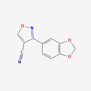 molecular formula C11H6N2O3 B12909647 3-(Benzo[d][1,3]dioxol-5-yl)isoxazole-4-carbonitrile CAS No. 5542-43-8