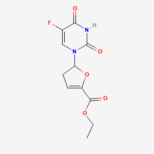 molecular formula C11H11FN2O5 B12909655 Ethyl 5-(5-fluoro-2,4-dioxo-3,4-dihydropyrimidin-1(2H)-yl)-4,5-dihydrofuran-2-carboxylate CAS No. 37781-57-0