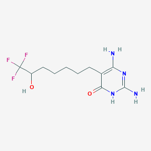 molecular formula C11H17F3N4O2 B12909665 2,6-Diamino-5-(7,7,7-trifluoro-6-hydroxyheptyl)pyrimidin-4(1H)-one CAS No. 647831-34-3