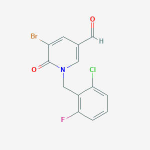 molecular formula C13H8BrClFNO2 B1290967 5-Bromo-1-(2-chloro-6-fluorobenzyl)-6-oxo-1,6-dihydro-3-pyridinecarbaldehyde CAS No. 952183-68-5