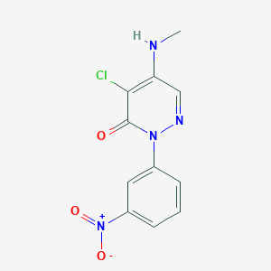 molecular formula C11H9ClN4O3 B12909689 4-Chloro-5-(methylamino)-2-(3-nitrophenyl)pyridazin-3(2H)-one CAS No. 84623-03-0