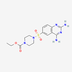 molecular formula C15H20N6O4S B12909745 4-(2,4-Diamino-quinazoline-6-sulfonyl)-piperazine-1-carboxylic acid ethyl ester CAS No. 92144-25-7