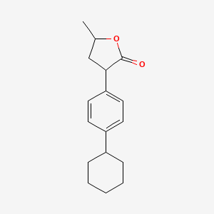 molecular formula C17H22O2 B12909752 3-(4-Cyclohexylphenyl)-5-methyloxolan-2-one CAS No. 76423-58-0