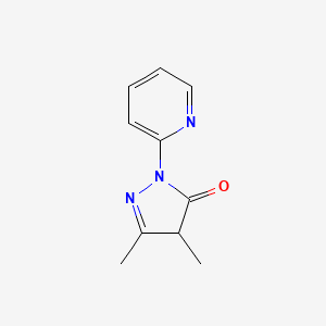 molecular formula C10H11N3O B12909800 3,4-dimethyl-1-(pyridin-2-yl)-1H-pyrazol-5(4H)-one CAS No. 90840-09-8