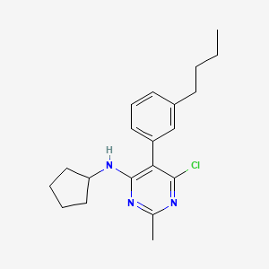 molecular formula C20H26ClN3 B12909824 5-(3-Butylphenyl)-6-chloro-n-cyclopentyl-2-methylpyrimidin-4-amine CAS No. 917895-78-4