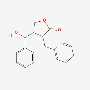 molecular formula C18H18O3 B12909836 3-Benzyl-4-[hydroxy(phenyl)methyl]oxolan-2-one CAS No. 7469-52-5