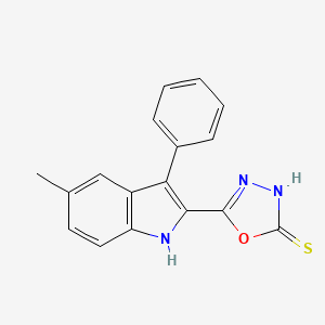 5-(5-Methyl-3-phenyl-2H-indol-2-ylidene)-1,3,4-oxadiazolidine-2-thione