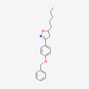 molecular formula C21H25NO2 B12909884 Isoxazole, 4,5-dihydro-5-pentyl-3-[4-(phenylmethoxy)phenyl]- CAS No. 646035-30-5