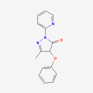 molecular formula C15H13N3O2 B12909887 5-Methyl-4-phenoxy-2-(pyridin-2-yl)-2,4-dihydro-3H-pyrazol-3-one CAS No. 111987-97-4