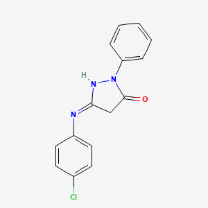 molecular formula C15H12ClN3O B12909891 5-(4-Chloroanilino)-2-phenyl-2,4-dihydro-3H-pyrazol-3-one CAS No. 7186-69-8