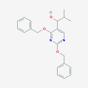 molecular formula C22H24N2O3 B12909899 1-[2,4-Bis(benzyloxy)pyrimidin-5-yl]-2-methylpropan-1-ol CAS No. 41300-20-3