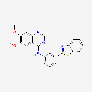 molecular formula C23H18N4O2S B12909904 N-[3-(1,3-Benzothiazol-2-yl)phenyl]-6,7-dimethoxyquinazolin-4-amine CAS No. 920519-45-5