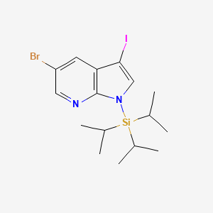 molecular formula C16H24BrIN2Si B1290998 5-Bromo-3-iodo-1-triisopropylsilanyl-1H-pyrrolo[2,3-b]pyridine CAS No. 875639-49-9