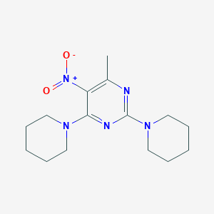 molecular formula C15H23N5O2 B12909984 4-Methyl-5-nitro-2,6-di(piperidin-1-yl)pyrimidine CAS No. 94320-78-2