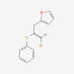 molecular formula C13H11BrOSe B12909988 2-(3-Bromo-2-(phenylselanyl)allyl)furan 