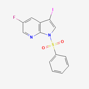 molecular formula C13H8FIN2O2S B1291001 1-Benzenesulfonyl-5-fluoro-3-iodo-1H-pyrrolo[2,3-b]pyridine CAS No. 1001413-99-5