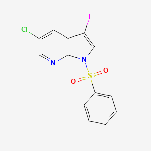 molecular formula C13H8ClIN2O2S B1291002 1-Benzenesulfonyl-5-chloro-3-iodo-1H-pyrrolo[2,3-b]pyridine CAS No. 1001414-09-0