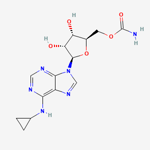 [(2R,3S,4R,5R)-5-[6-(cyclopropylamino)purin-9-yl]-3,4-dihydroxyoxolan-2-yl]methyl carbamate