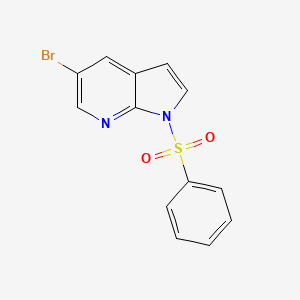 molecular formula C13H9BrN2O2S B1291005 1-苯磺酰基-5-溴-1H-吡咯并[2,3-b]吡啶 CAS No. 1001070-33-2