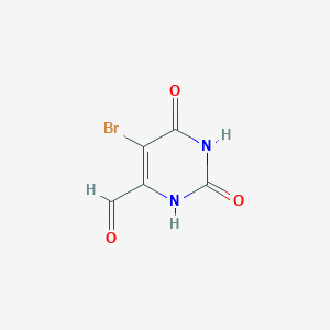 molecular formula C5H3BrN2O3 B12910063 5-Bromo-2,6-dioxo-1,2,3,6-tetrahydropyrimidine-4-carbaldehyde CAS No. 22724-20-5