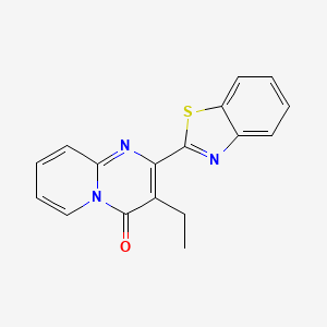 molecular formula C17H13N3OS B12910101 2-(1,3-Benzothiazol-2-yl)-3-ethyl-4H-pyrido[1,2-a]pyrimidin-4-one CAS No. 918891-50-6